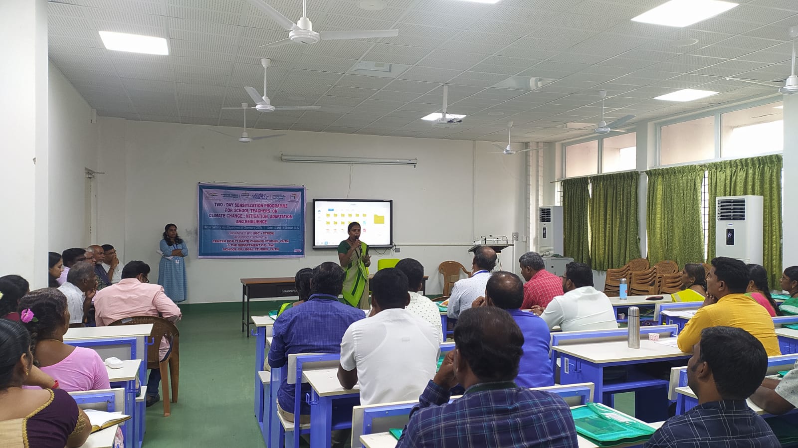 Two teachers ,Mrs.  S. Buvaneswary & Mrs.R. Kalaiselvi  attended  ,2 days Sensitization programme for Climate Change Mitigation, Adaptation and Resilience  at  Central University.  Our  teachers highlighted the role of SaiRam Institutions in bringing SDG goals to the society through our students & SDG goal no.13 as per  the topic.