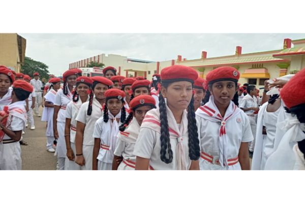 Indian Red Cross Society procession in the presence of District Collector