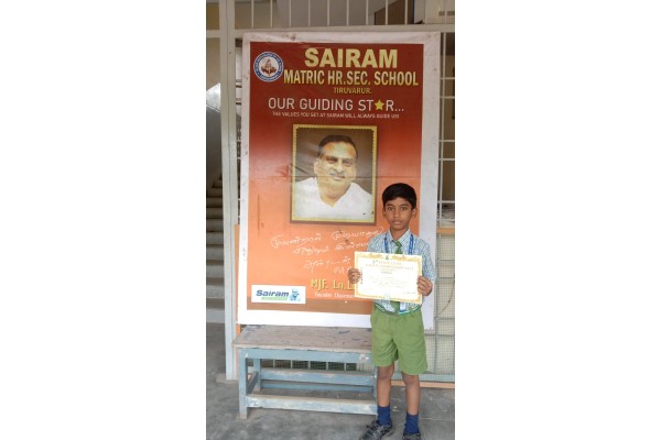 7th state level karate championship 2023 held at Aristo public school(CBSE), Cuddalore on the 26th Feb 2023 G. Dharshan placed 3rd place