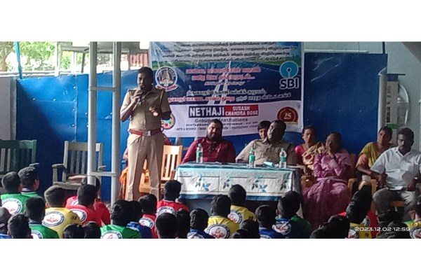 Cyber Crime Awareness Programme conducted by the Department of Police at SaiRam MHSS TVR on 02/12/2023