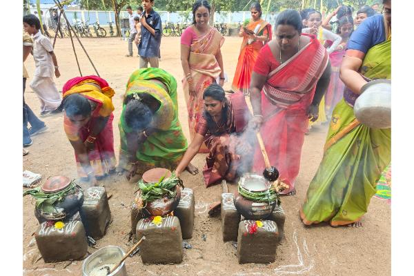 Pongal festival celebrated grandly in our school on 13-01-2025